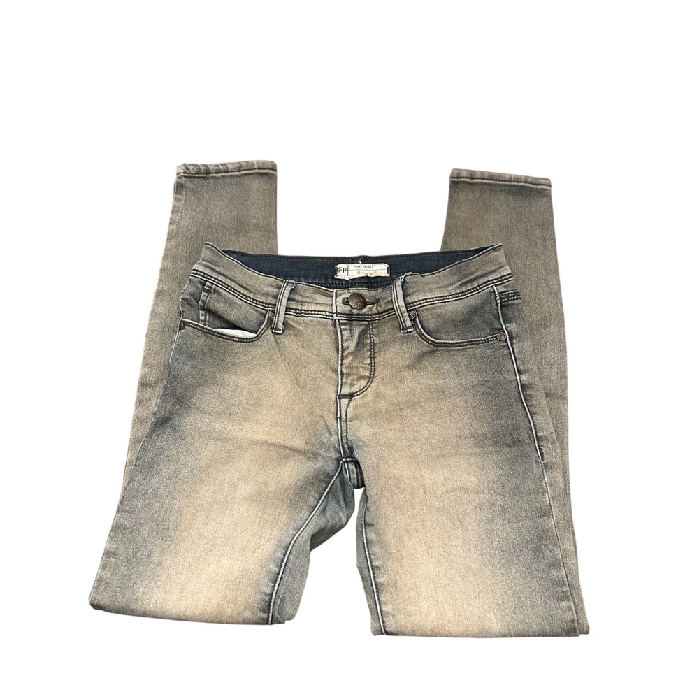 Free People Skinny Jeans Womens‎ 24 Grey Faded Denim Mid Rise